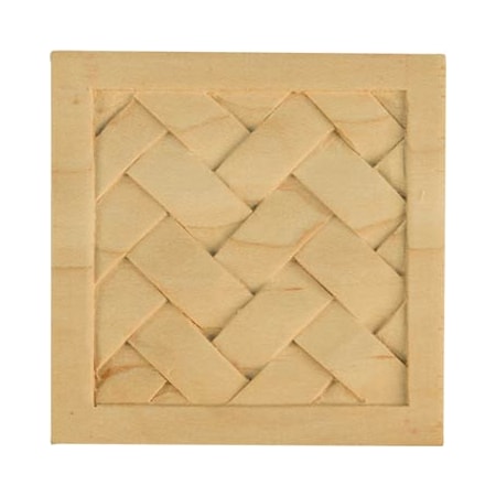 3 X 3 X 1/2 Small Basket Weave Block In Red Oak